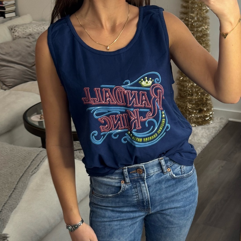 Randall King Navy Blue Sleevelesss Tank Top S